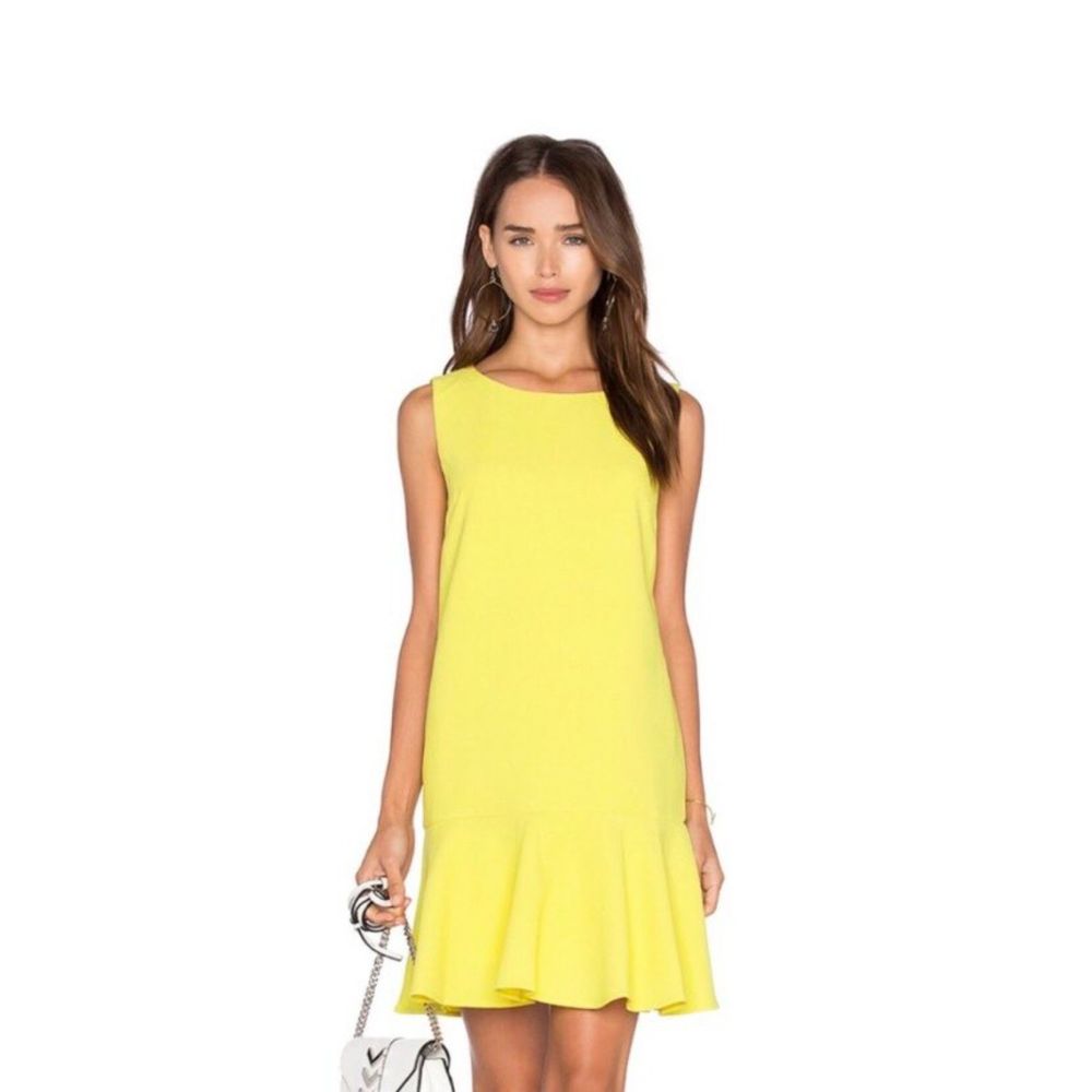 🧺SUNCOO Cameron Mini Dress Drop Waist in Jaune Yellow, T1 (size Small)